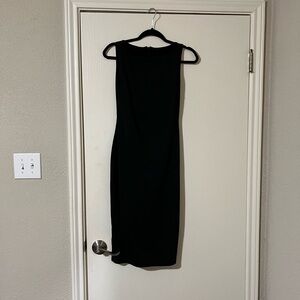 Popilush Black Ruched Midi dress M